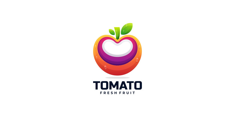 Logo colorato sfumato di pomodoro fresco - Caratteristiche Immagine 1