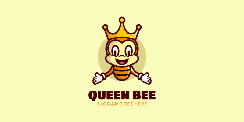 Logotipo de desenho animado do mascote da abelha rainha - Features Image 1
