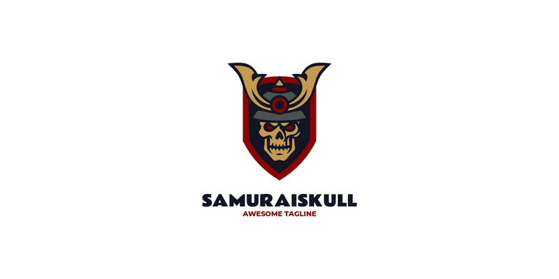 Mascot Samurai Skull Logo Design - Features Image 1