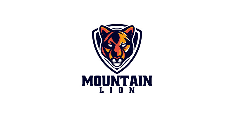 Logo mascotte semplice leone di montagna - Caratteristiche Immagine 1