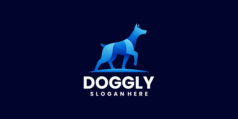 Gradientowy styl logo pieska - Obraz funkcji 1