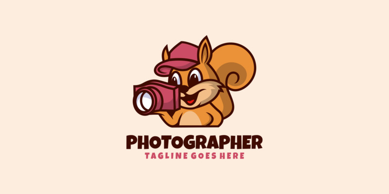 Logo kreskówka maskotka fotografa - Obraz funkcji 1