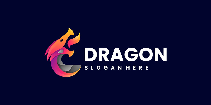 Logotipo de degradado de fuego de dragón - Características Imagen 1