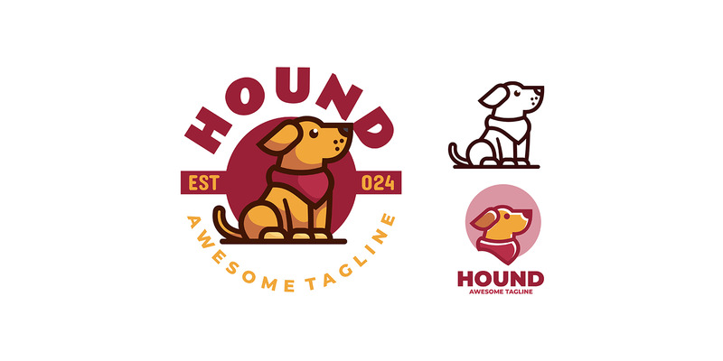 Hound Simple Mascot Logo Design - Features Image 1