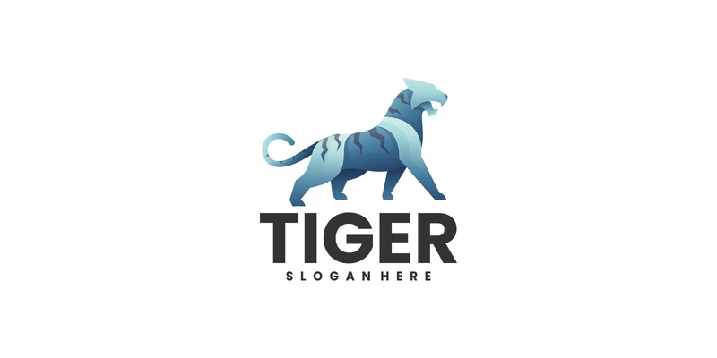 Stile del logo sfumato di colore della tigre - Caratteristiche Immagine 1
