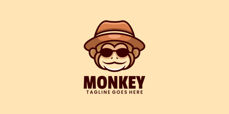 Projekt logo kreskówka maskotka małpa - Obraz funkcji 1