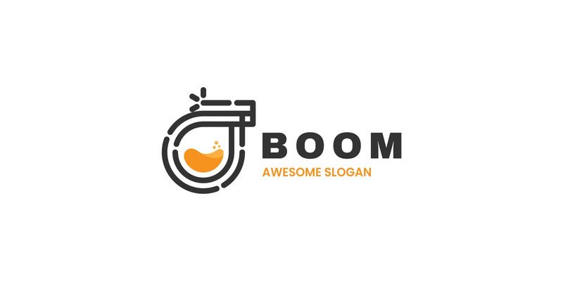 Bom lijn Art Logo sjabloon - Features Image 1