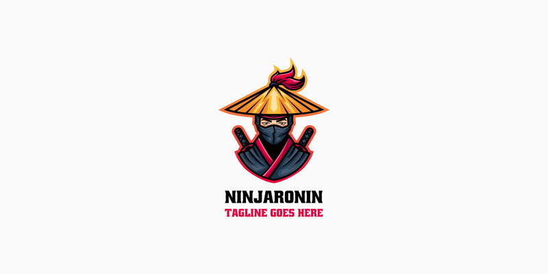 Logo mascotte dei cartoni animati Ninja Ronin - Caratteristiche Immagine 1