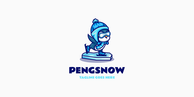Logo mascotte del cartone animato del pinguino della neve - Caratteristiche Immagine 1