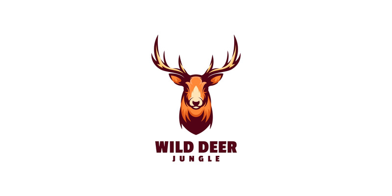 Proste logo maskotki dzikiego jelenia - Obraz funkcji 1