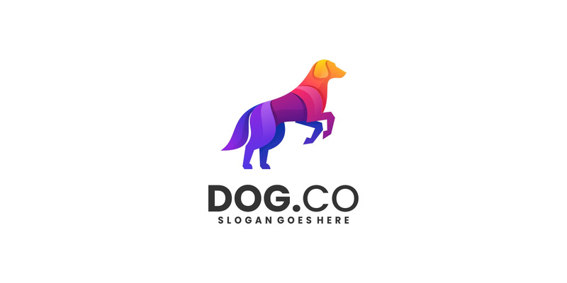 Dog Gradient Colorful Logo 1 #272855 - TemplateMonster