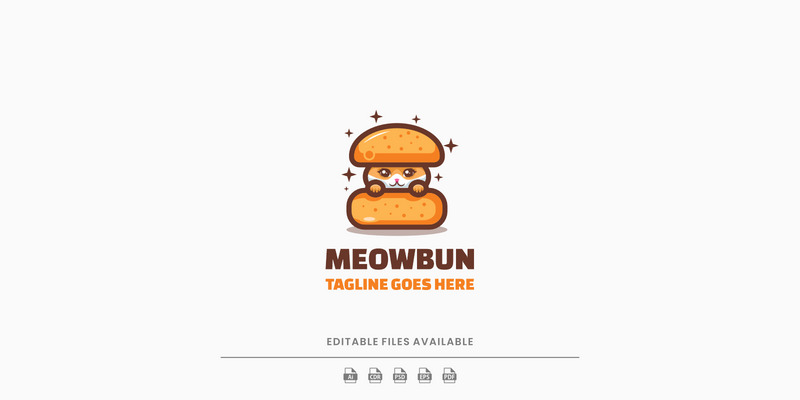 Logo mascotte semplice Meowbun - Caratteristiche Immagine 1