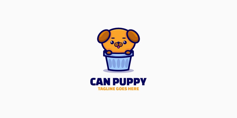 Yavru Köpek Maskot Karikatür Logosu - Features Image 1