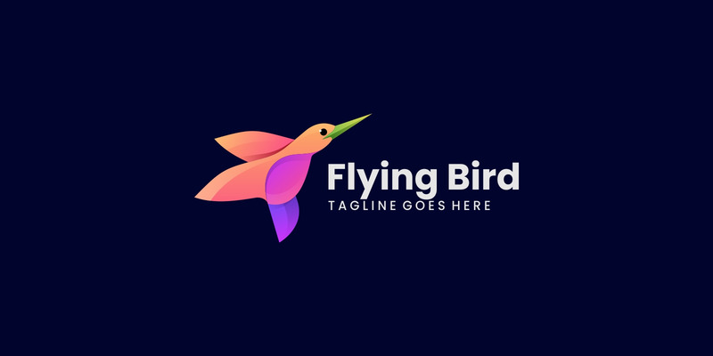 Création de logo coloré dégradé oiseau volant - Caractéristiques de l’image 1