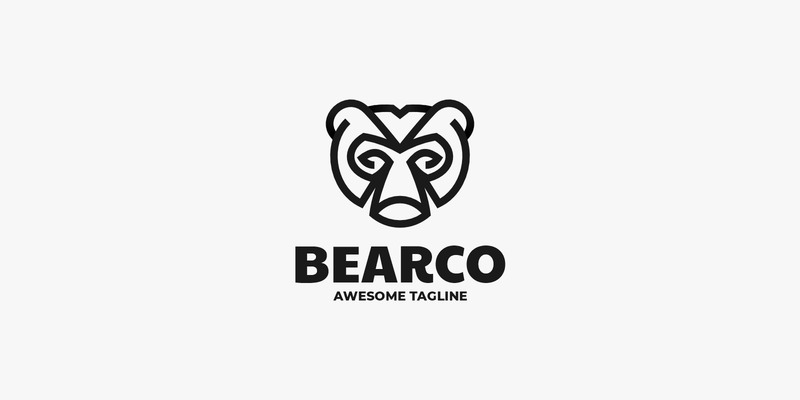 Bear Line Art-logostijl 1 - Features Image 1