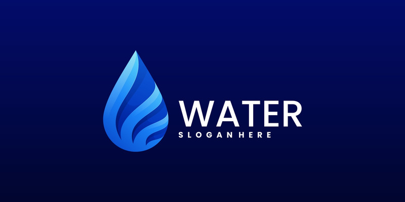 Stile del logo sfumato di colore dell'acqua - Caratteristiche Immagine 1