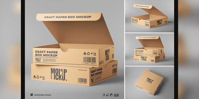 Kraft Paper Box Mockup Sets - Features Image 1