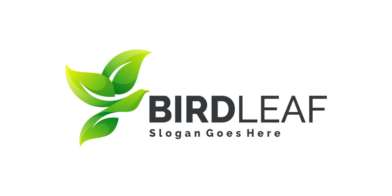 Modern Gradient Bird Leaf Logo Design - Features Image 1