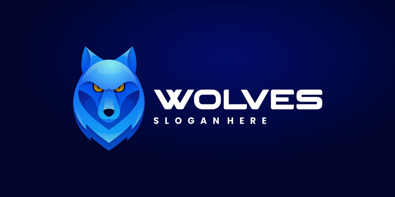 Vector Wolf hoofd verloop logo - Features Image 1