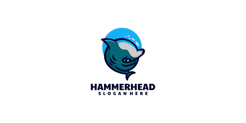 Prosta maskotka Hammerhead Logo - Obraz funkcji 1