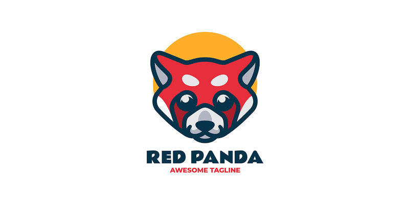 Logo semplice della mascotte del panda rosso 3 - Caratteristiche Immagine 1