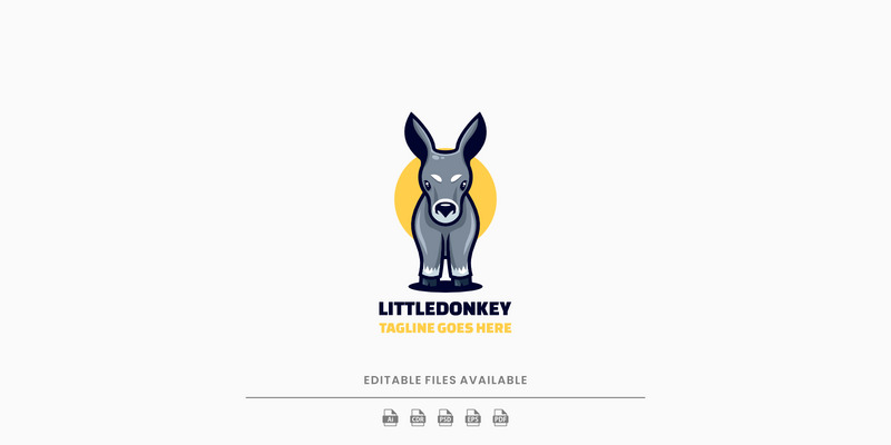 Piccolo asino semplice logo mascotte - Caratteristiche Immagine 1