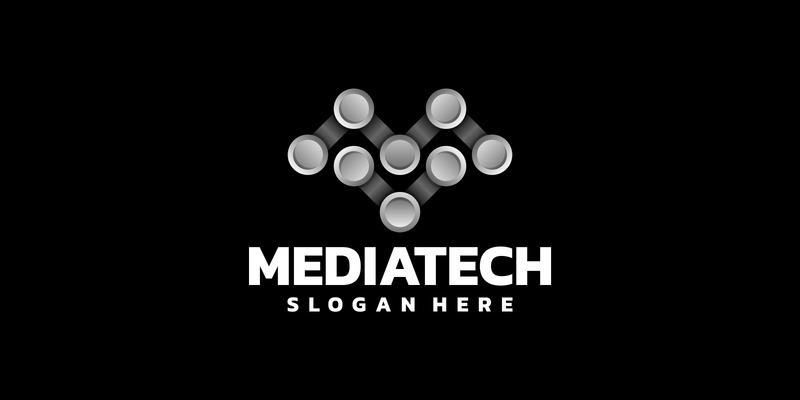 Stile del logo sfumato Media Tech - Caratteristiche Immagine 1