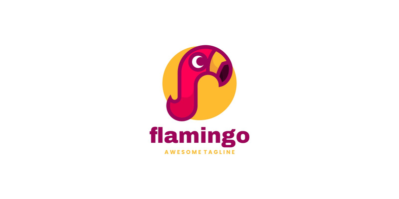 Logo della mascotte semplice fenicottero 1 - Caratteristiche Immagine 1