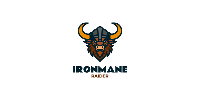 Mascot Buffalo Viking Logo Design - Features Image 1