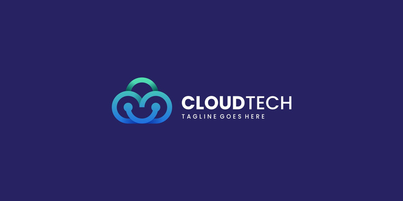 Cloud Tech Line Gradient Logo - Features Image 1