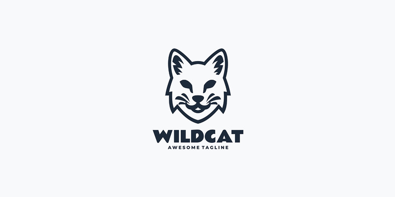 Wild Cat Line Art Logo Design - Features Image 1