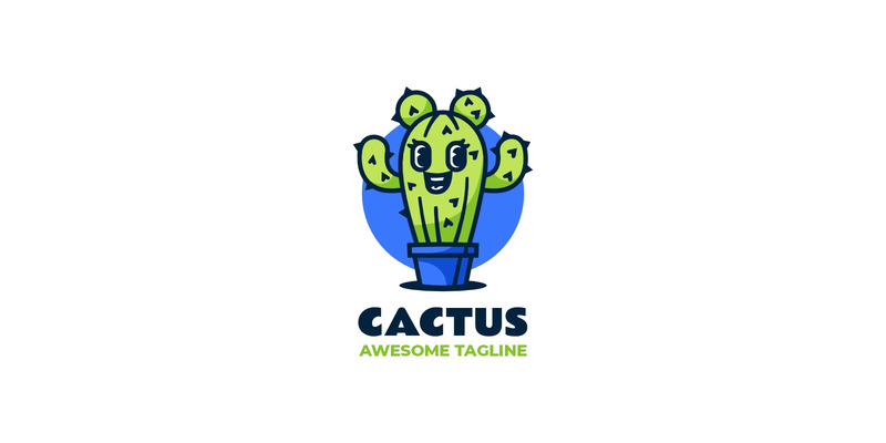 Kaktus maskotka kreskówka logo 3 - Obraz funkcji 1
