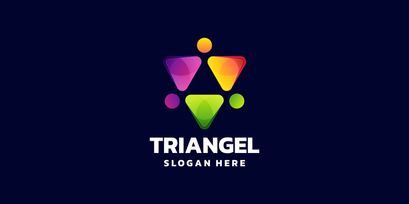 Trójkątne gradientowe kolorowe logo w stylu - Obraz funkcji 1