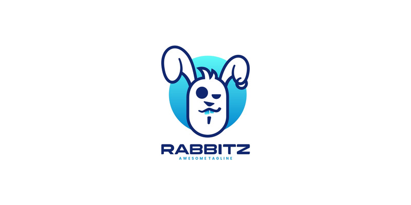 Logo mascotte semplice coniglio 2 - Caratteristiche Immagine 1