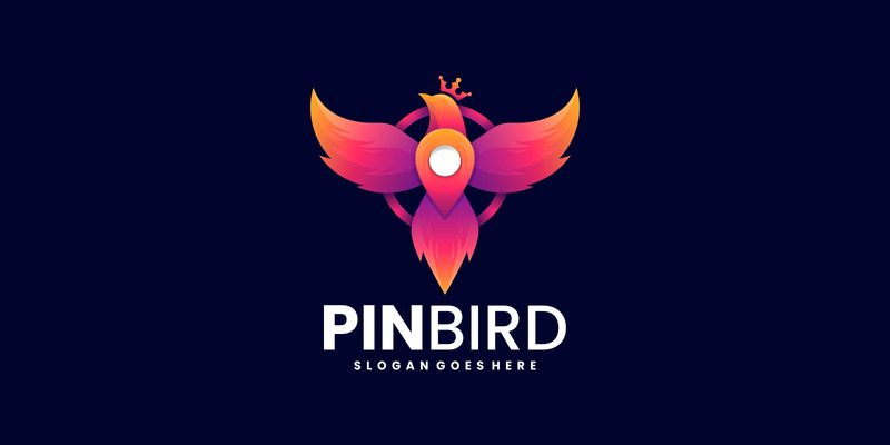 Pin Bird Gradient Logo Style - Caratteristiche Immagine 1