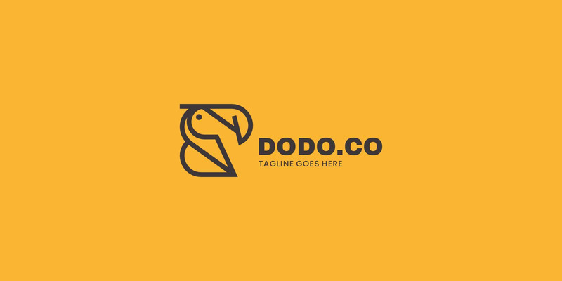 Modèle de logo Dodo Line Art - Caractéristiques de l’image 1