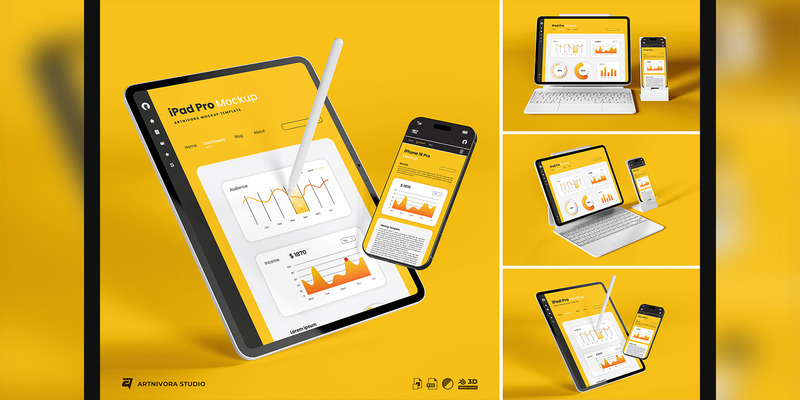 iPad & iPhone Mockup Sets Design - Features Image 1