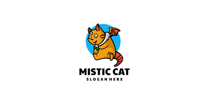 Logo del fumetto della mascotte del gatto mistico - Caratteristiche Immagine 1