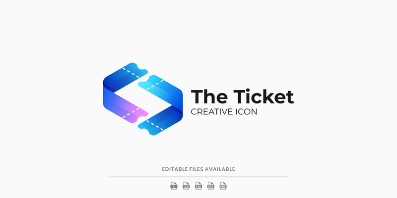 Biljett gradient logotyp mall - Features Image 1