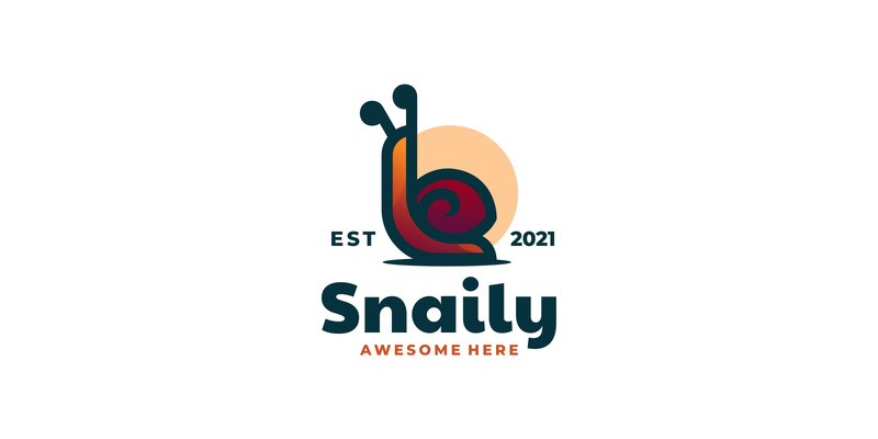 Gradientowe logo maskotki ślimaka - Obraz funkcji 1