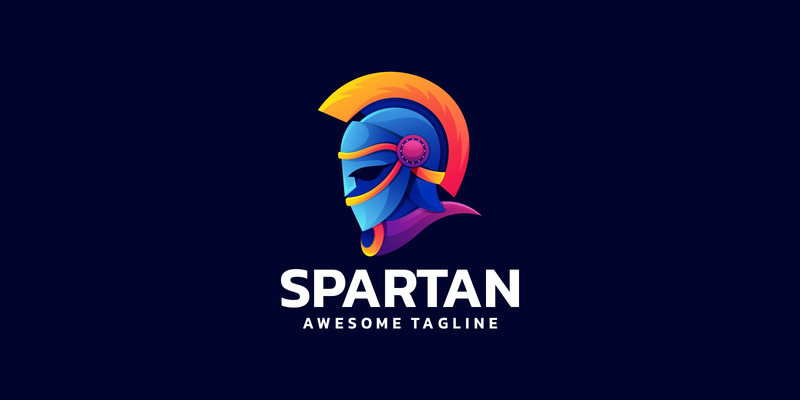 Design con logo colorato sfumato spartano - Caratteristiche Immagine 1