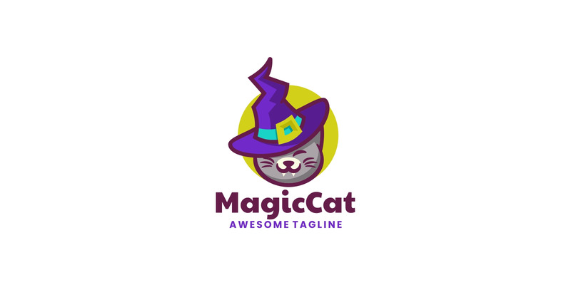 Magiczny Kot Maskotka Kreskówka Logo - Obraz funkcji 1