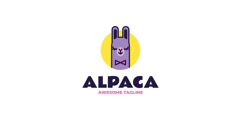 Alpaca Eenvoudig Mascotte Logo 2 - Features Image 1