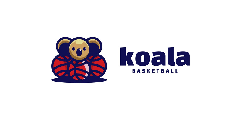 Koala con basket semplice logo - Caratteristiche Immagine 1