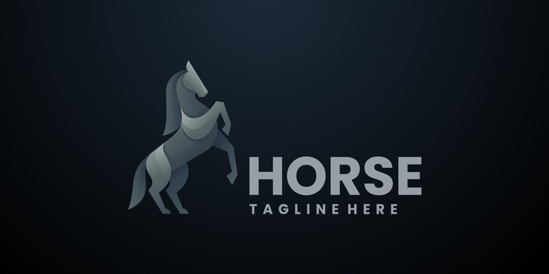 Vector paard gradiënt logo ontwerp - Features Image 1