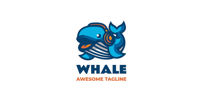 Whale Mascot Cartoon Logo - Features Image 1