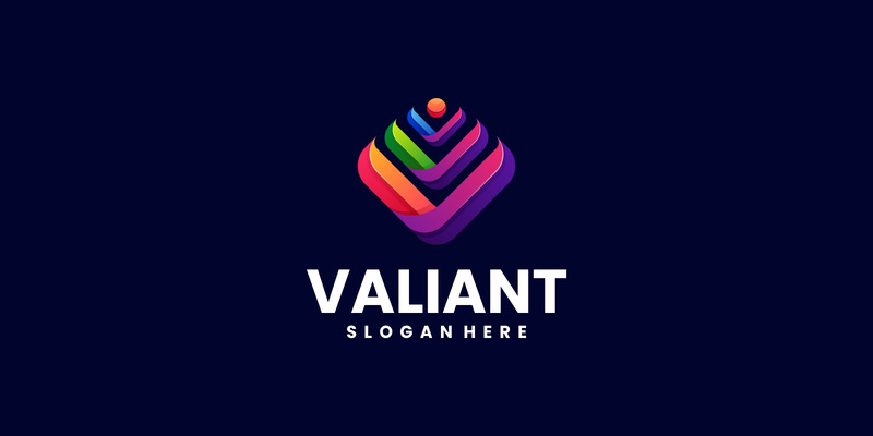 Letter V Gradient Colorful Logo Design - TemplateMonster