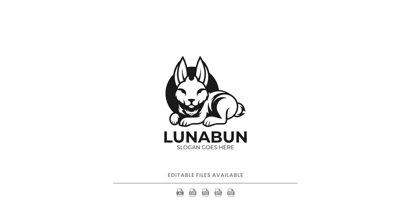 Design del logo minimalista del coniglietto con silhouette - Caratteristiche Immagine 1