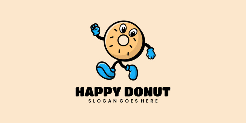Happy Donuts Cartoon Logo - Features Image 1