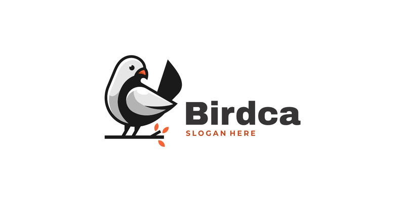 Vektor-Vogel-einfaches Maskottchen-Logo - Eigenschaften Bild 1